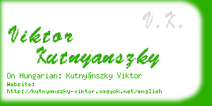 viktor kutnyanszky business card